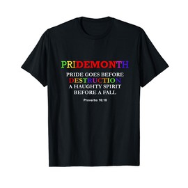 Pride Month Pridemonth Proverbs 16:18 Bible Verse Parade T-Shirt