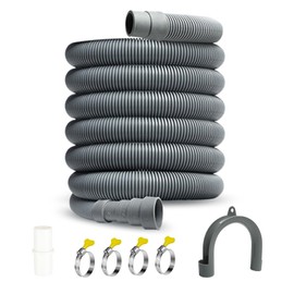 Yawfold Washing Machine Drain Hose, 13 Feet Flexible Dishwasher Hose Extension Kit, Universal Washer Drain Hose, W/ 1 Hose 4 Clamps-Bend Holder