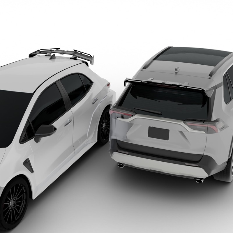 NARPES Rear Window Roof Spoiler Wing Gloss Black Compatible with
