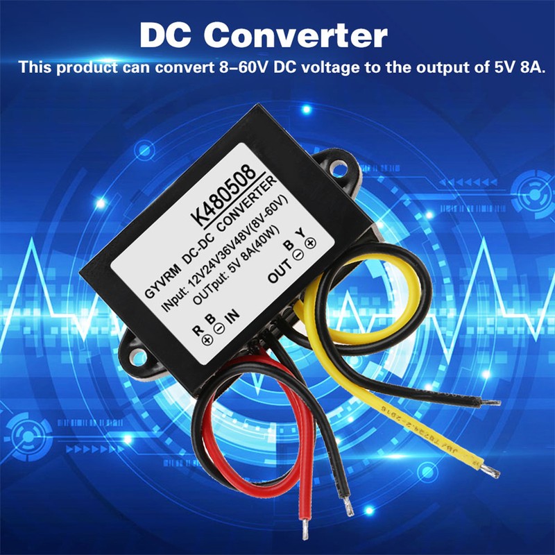 DC-DC 12V/24V/36V/48V to 5V 8A Buck Converter Step Down Power