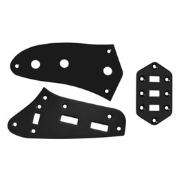 Dopro Guitar Control Plate Kit Upper Control Plate Lower Control Plate and Pickup Selector Switch Plate for Jaguar Guitars Black