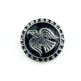 Odin's Raven Norse Rune Viking Silver Metal Pin Badge