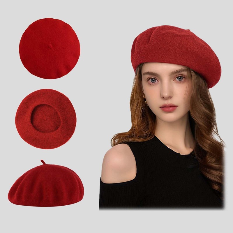 ZHYUAN French Beret hat,Wool Beret Hat,Warm Beret Cap,Ladies Beret Hat,Stylish