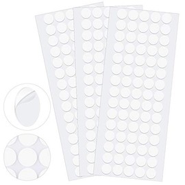 Aneco 225 Pieces Transparent Putty Traceless Removable Sticky Putty Double-Sided Adhesive Round Putty Multipurpose Tape Nano Gel Mat for Wood, Glass, Ceramic, Metal, Plastic, Diameter 20 mm