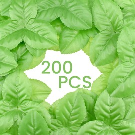 ZDRU 200Pcs Bulk Artificial Leaves, Silk Greenery Fake Rose Flower Leaves for DIY Wedding Bouquet Wreaths Vine Garlands Supplies