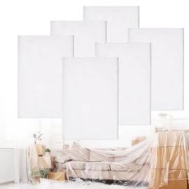 6 x Painter's Cover Film, 4 x 5 m Painter's Film, Transparent Tarpaulin, Painting Work, Construction Film, Ideal for Renovation, Moving and Garden Furniture