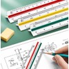 UQMIQURA 30 cm Scale Ruler, Plastic Scale Ruler, Triangular Ruler,