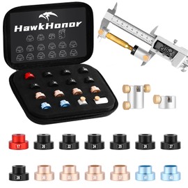 HAWKHONOR Bullet Comparator Kit, Includes 14 Inserts & 1 Comparator Body & 1 Anvil Base, Universal Fit for .17 to .45 Calibers, Precision Ammo Reloading Gauge Tool Set Seamless Caliper Connection