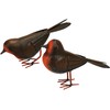 Set of 2 Metal Garden Ornament Robins