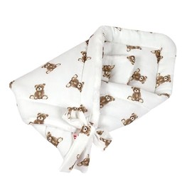 Babylux Swaddling Blanket Muslin Baby Squirrel 75 x 75 cm Baby Newborn Original Equipment Envelope Blanket (D6 Teddys)