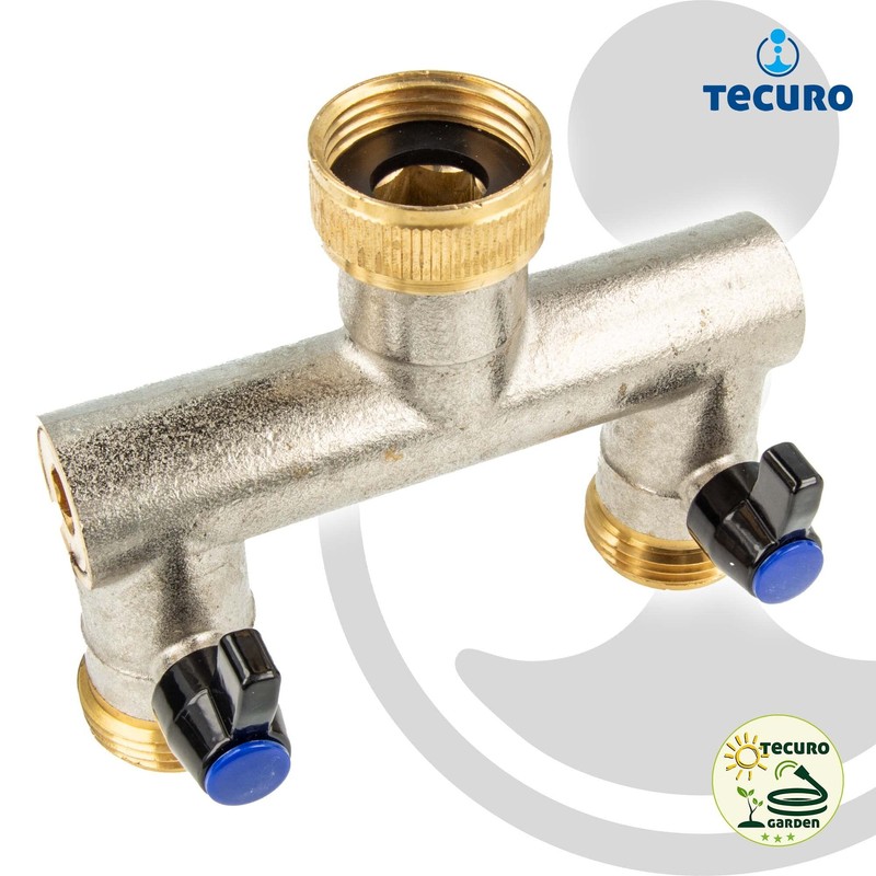 tecuro 2-way distributor piece, 1 inch (DN20), individually lockable by