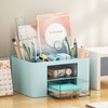 Marbrasse Pen Organizer with 2 Drawer, Multi-Functional Pencil Holder for