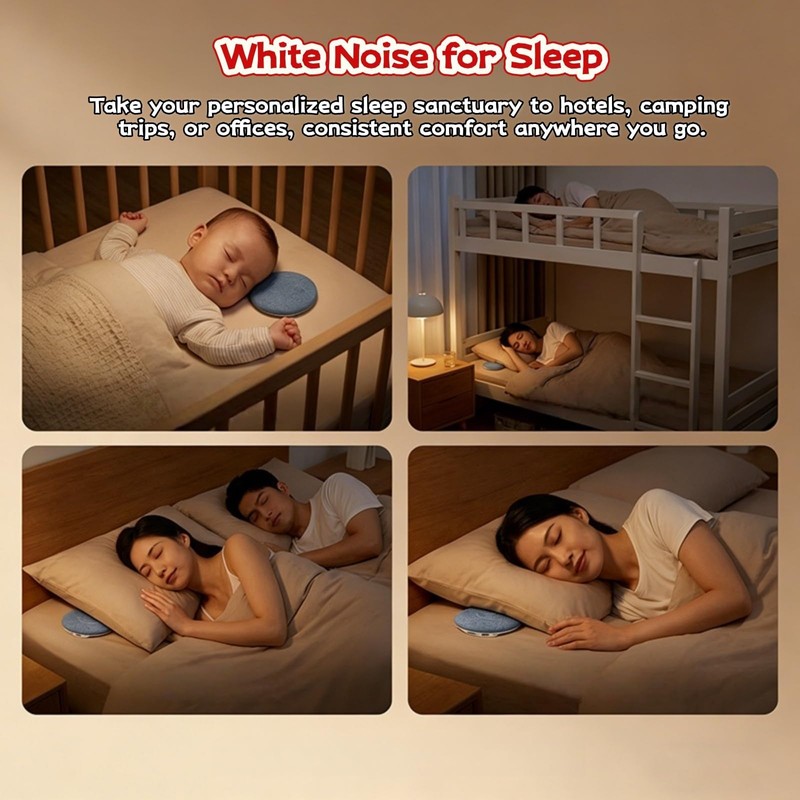 Pillow Speaker for Sleeping, Under Pillow Speaker White Noise Timer
