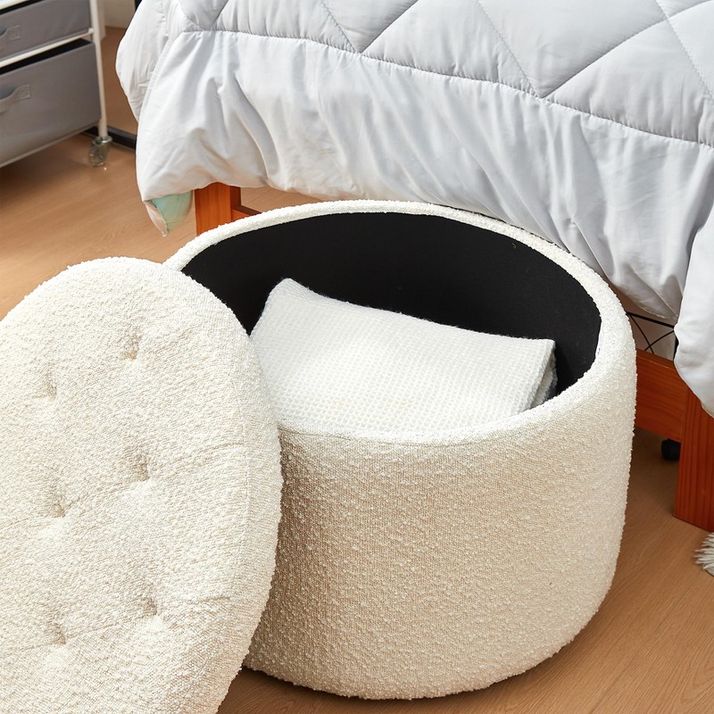 DormCo 2East™ - Storage Comfort Seat Ottoman - White
