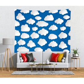 BELECO Cartoon Clouds Tapestry Backdrop Cute Clouds Blue Sky Party Wall Decorations Sky Tapestry Wall Hanging Children's Room Decor Heaven Decorative Tapestry for Bedroom Living Room Dorm
