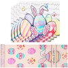 Bigqin Table Runner with 4 Pieces Placemat Easter Linen, Happy
