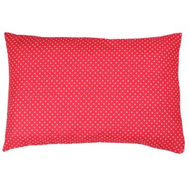 PinkZebra Children's Pillowcase 35 x 40 cm 100% Cotton Cushion Cover Boys Oeko-Tex Standard 100 Children's Covers with Zip Red Dots