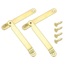 sourcing map 2Pcs 5.71"x0.43" Folding Support Lid Hinges, Right Side Lift Up Lid Stay Hinge, 180 Degree Rotatable Metal Retro Hinges with Screws for Wooden Cases Boxes Trunk Chest, Copper