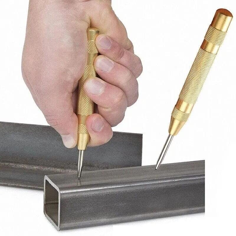 AIMALL 5.12-Inch Heavy Duty Automatic Center Punch Tool, Brass Bodied