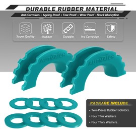 AUTMATCH D Ring Shackle Isolators Washers Kit - 2 Rubber Shackle Isolators with 8 Washers, Fits 3/4 Shackles Protect and Prevents Rattling, Shackle Cover Teal