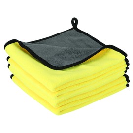 uxcell 4 Pcs 600gsm Microfiber Towels for Cars, 23.6 x 35.4 Inch Car Drying Towel Drying Towels Car Detailing Extra Large Super Absorbent Towel for SUV Truck Home, Gray Yellow
