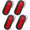 Dinfu 6 Inch Oval Red LED Trailer Tail Lights 4PCS,Super