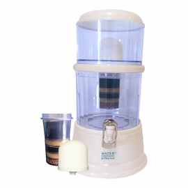 Water Stream by Little Luxury Crystal Clear 4-Gallon Countertop Gravity Water Filter System - Portable Alkaline Filtration System - Enjoy Clean and Mineral-Rich Hydration at Home, Office, or Travel