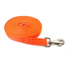 30ft 9m Horse Lunge Line Large Dog Training Lead Large 25mm Cushioned Webbing And Heavy Duty Fluted Trigger Clip In (Orange)
