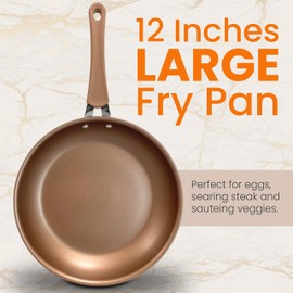 NutriChef 8'' Durable Small Non-stick High-Qualified Cookware, Induction PTFE/PFOA/PFOS-Free Heat Resistant Lacquer Kitchen Ware, Compatible with Models: NCCW14S & NCCW20S, 8", 8" Frying Pan