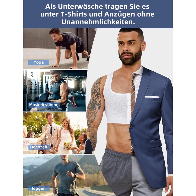 MISS MOLY Shapewear Men's Chest Binder Men's Sleeveless Binder Trans
