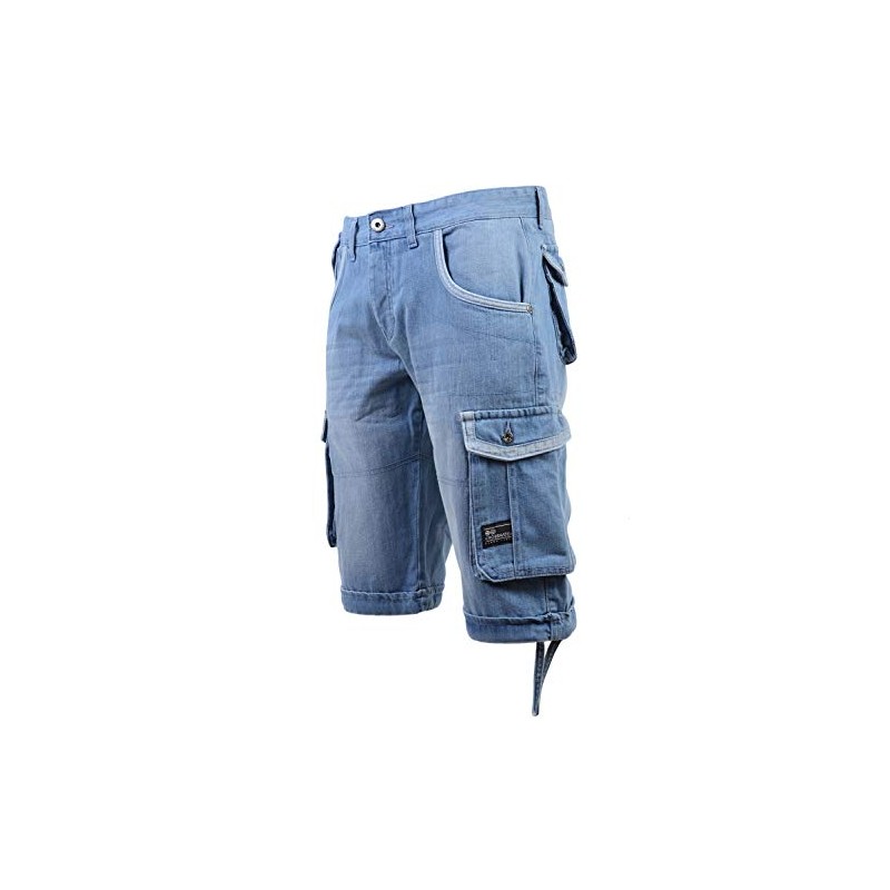 Crosshatch Mens Newberg or Gaston Denim Shorts - Newburg -