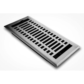 Madelyn Carter Modern Style Vent Cover, Solid Cast Steel Interior, Controls Air Flow, 4 x 12 inches (Overall Face: 5.25 x 13.5 inches), Brushed Nickel