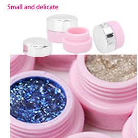 FOKH Nail Powder Empty Bottle, Small Size 3g Plastic Empty Cosmetic Containers with Screw Cap for DIY Cosmetics for Nail Polish Gels