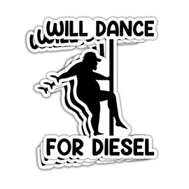 ULTRAVUTT 3Pcs - Will Dance for Diesel Sticker Chubby Mudflap Guy Sticker Fat Man Sticker Gift Decorations for Laptop Computer Water Bottle Accessory Bumper Helmet, Sticker 3"x4"