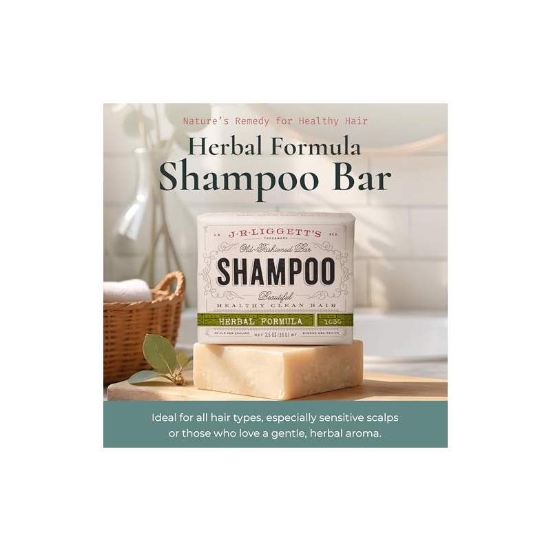 JRLIGGETTS Champú En Barra - Fórmula Herbal, Champú En Barra