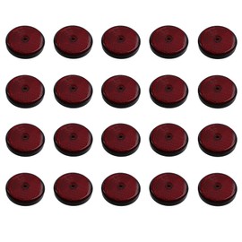 20 x Red Round Circular Reflectors for Driveway Gate Fence Posts Trailer Rears