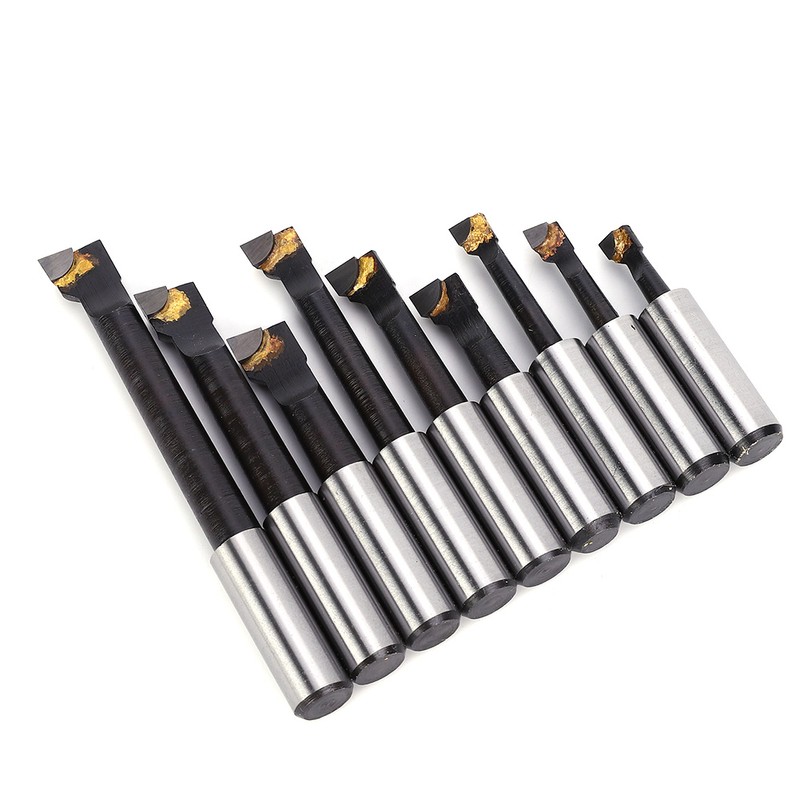 9Pcs Boring Bar Set 1/2" F1 Type High Speed Steel