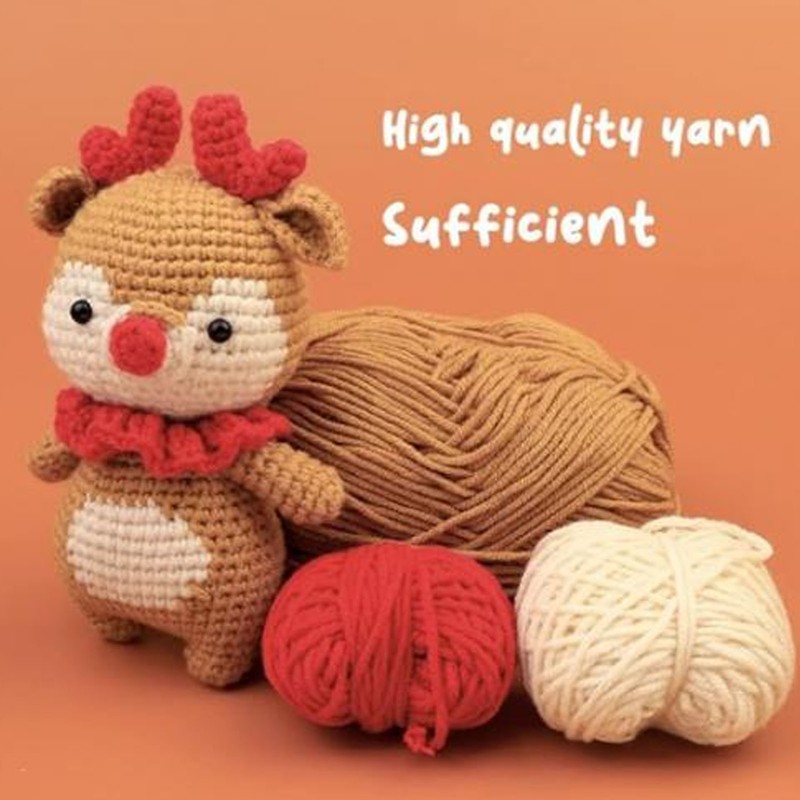 DIY Deer Crochet Kit Cute Animals Crochet Starter Kit with