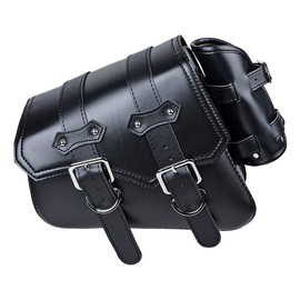 amopacorp Motorcycle Black Left Side Solo Swing Arm Bag Saddlebag Compatible with Harley Sportster XL 883 1200 48 72