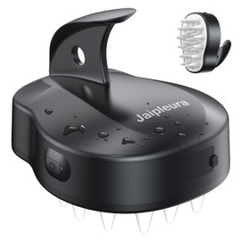 Jaipleura Electric Hair Scalp Massage Brush with Soft Silicone Bristles,3-Level Vibration,IPX6 Waterproof for Hair Growth & Dandruff Removal, Scalp Exfoliator(White)