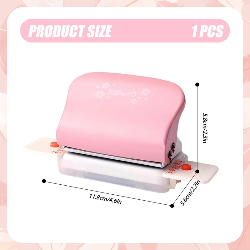 All Metal 6-Hole Punch, Paper Hole Puncher with Positioning Mark,