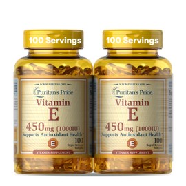 Puritan's Pride Vitamin E-450mg (10,000IU), Vitamin Supplement for Immune System Function and Antioxidant Health Support, 100 Rapid Release Softgels, 2 Pack
