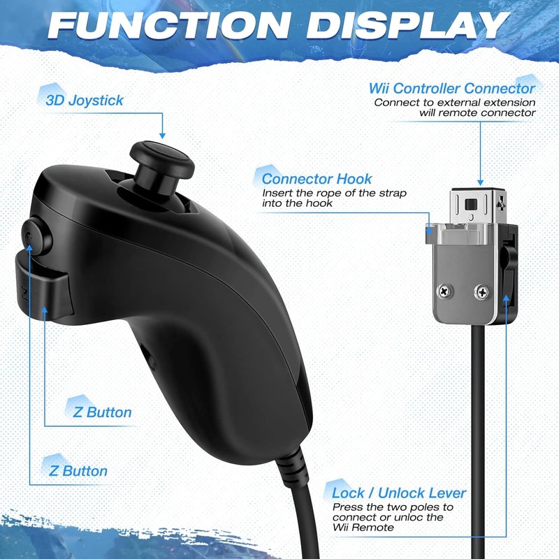 2 Pack Remote Controller with Motion Plus for Wii/WII U,