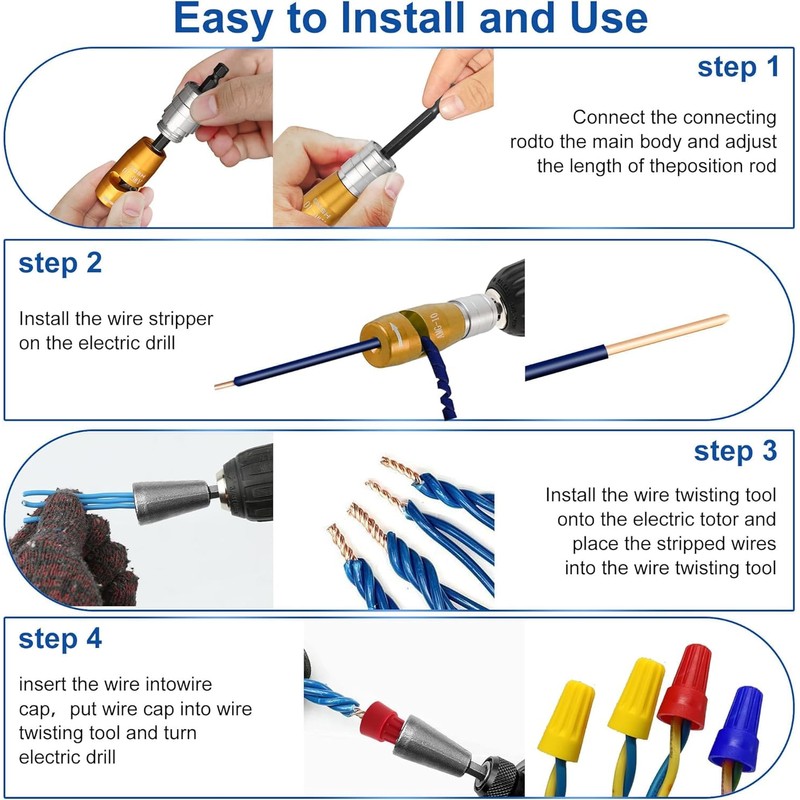 Wire Stripper for Drill, Wire Stripping and Twisting Tool, Quickly