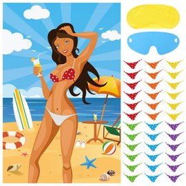 Lemicin Bridal Shower Games Pin The Pants On The Person with 36 Stickers Large Game Poster for Bachelorette Party Games Girls Night Party Games Birthday Party Game