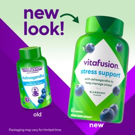 Vitafusion Ashwagandha Gummies –Clinically Shown Adaptogen Sensoril Ashwagandha 125mg Per Serving – Help Manage Stress – Chewable Gummy Vitamins/ Alternative to Liquid Capsules Drops Powder, 60 Count