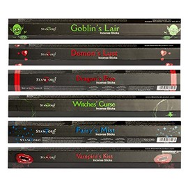 Stamford 37342 Mythical Variety Set Incense 6 Packs x 15 Sticks, Black, One Size