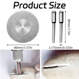 10 Pcs 400 mm Diamond Cutting Discs, Rotary Drill Saw Blades, Discs Wheel Rotary Tool with 2 Mandrel Arbor for Drills Rotary Tools for Gemstones, Glass, Metal, Ceramics