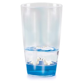 Deluxebase Floatarama Tumbler - Seals from 9oz BPA-Free Acrylic Plastic Drinking Glasses with Floating Animal Figurines. Cute Drinkware and Novelty Glassware.