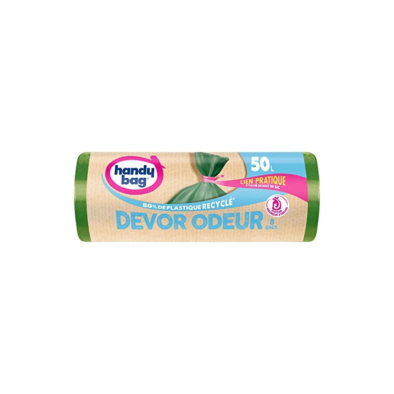 Handy Bag Bin Liners, 50 Litres, 80% Recycled Plastic, Practical